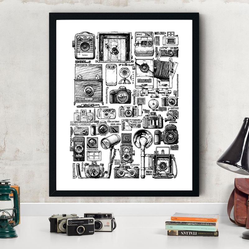 Collectible Vintage Cameras - Affiches et impressions encastrées de collection
