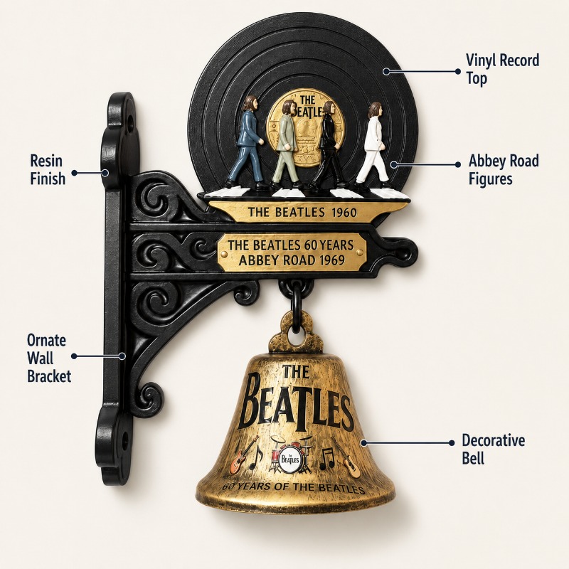 Vintage Collectible Bells - Cloche murale The Beatles Abbey Road,